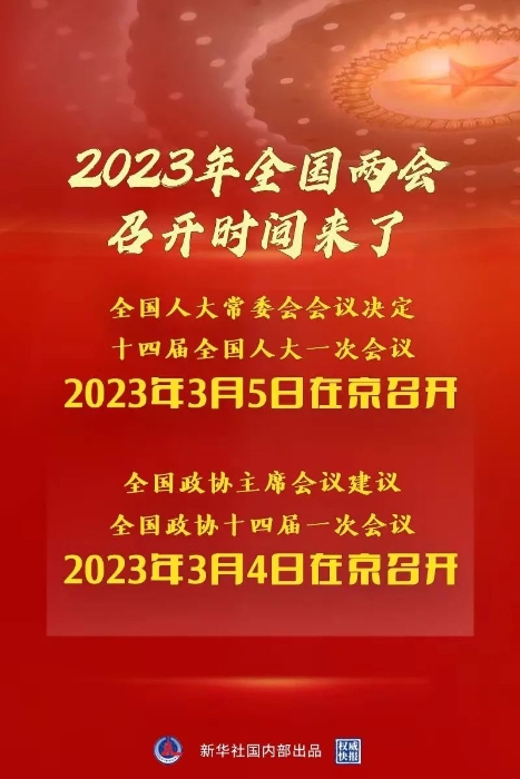 2023年全国两会召开时间，来了！